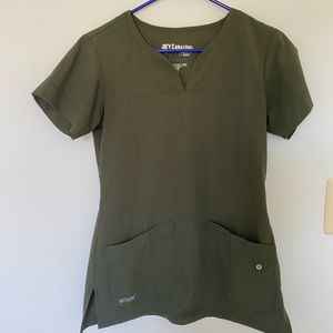 Greys Anatomy Signature olive green scrub set
